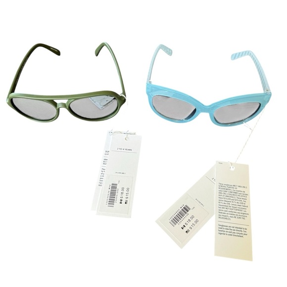 Janie and Jack Toddler Boy Girl Sunglasses Blue Green Set of 2 NWT - Picture 1 of 2